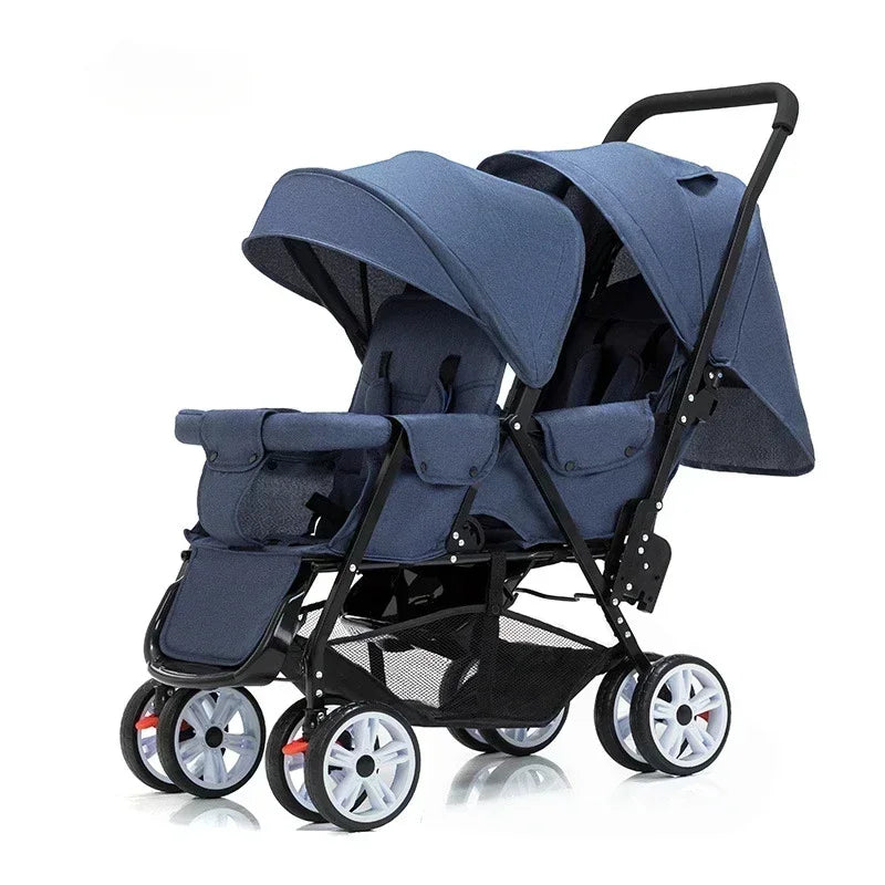 DuoMove Flex – Foldable Double Stroller with Front and Rear Seats