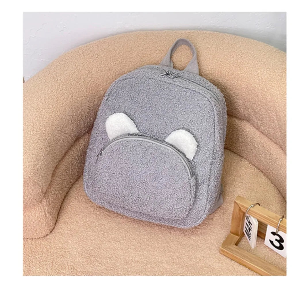 Pluchen rugzak met berenoren en casual chique stijl - BearLuxe™