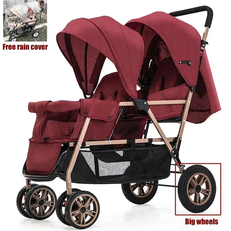 DuoMove Flex – Foldable Double Stroller with Front and Rear Seats