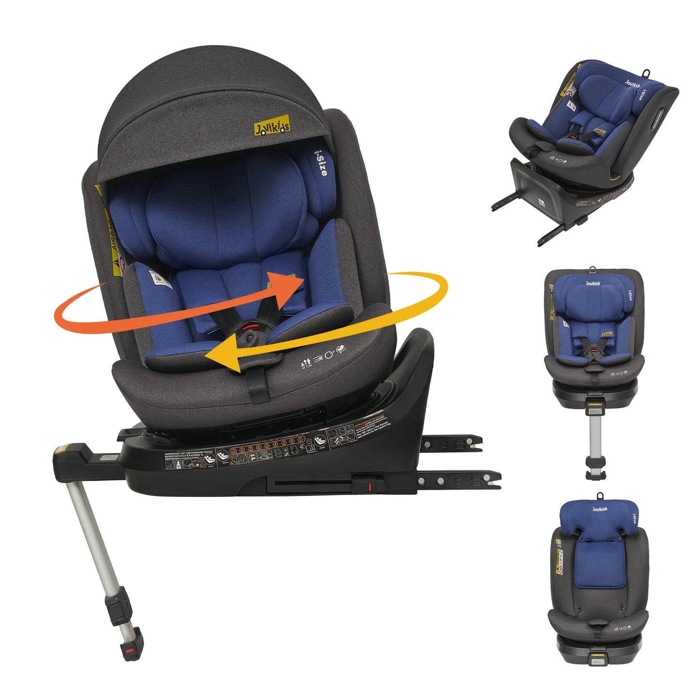 Jovi360 Ranger – 360° draaibare I-Size autostoel met steunpoot