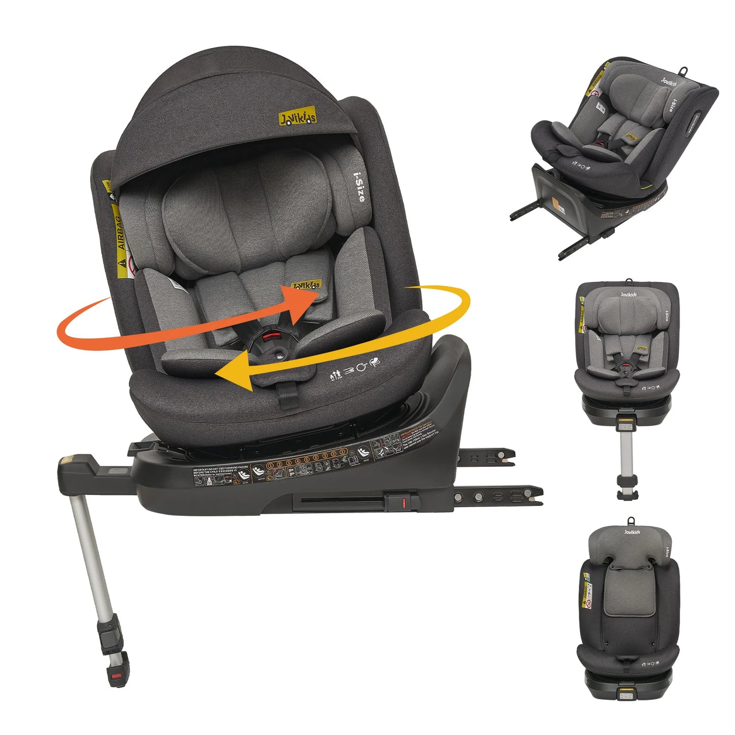 Jovi360 Ranger – 360° draaibare I-Size autostoel met steunpoot
