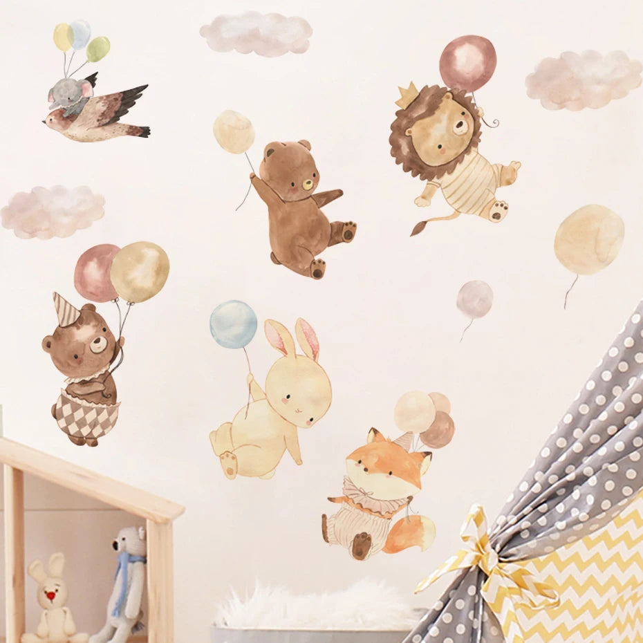Animal Balloon Wall Decals for Kids Room