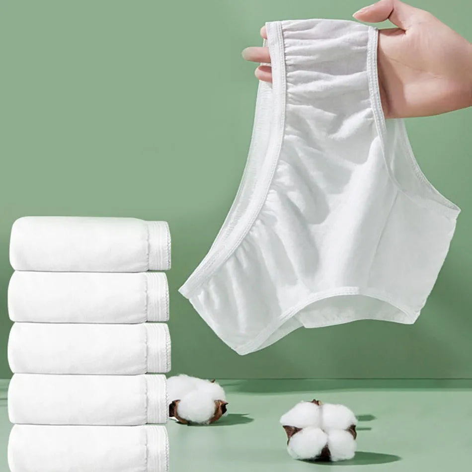 5-pack wegwerpondergoed van katoen voor vrouwen