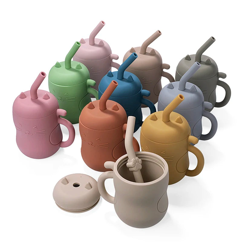 SippiCup – Vaso de silicona antigoteo con pajita y snacks