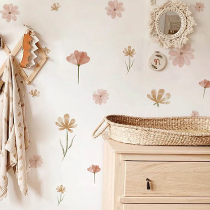 Boho Bienen &amp; Blumen Wandaufkleber fürs Kinderzimmer