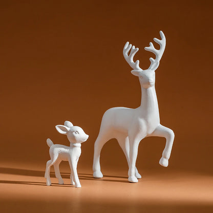 Set van 2 hertenmoeder- en babyfiguren