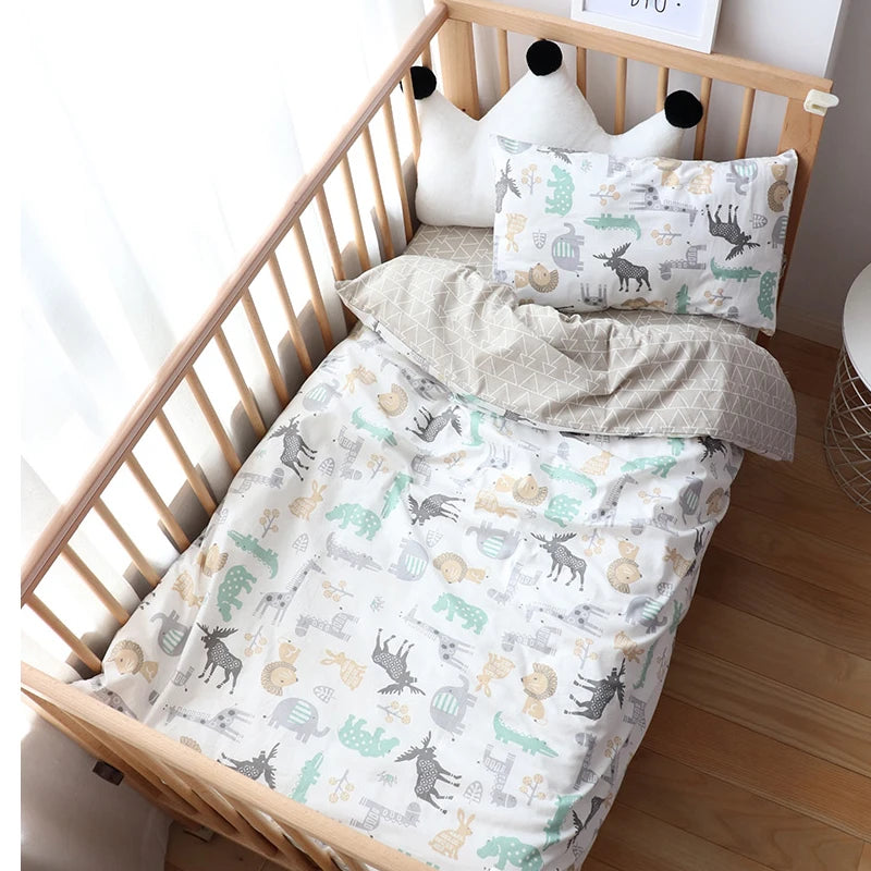Parure de lit 3 pièces pour lit de bébé – 100 % coton