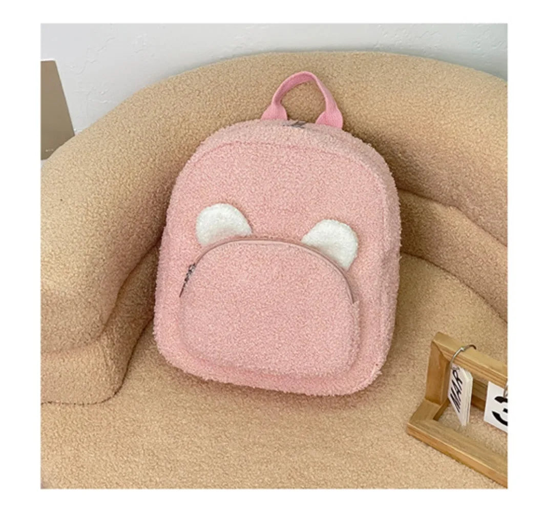 Pluchen rugzak met berenoren en casual chique stijl - BearLuxe™