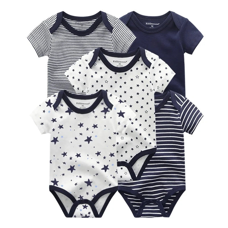 KiddieZoom 5-pack – Zachte katoenen body's voor alle seizoenen