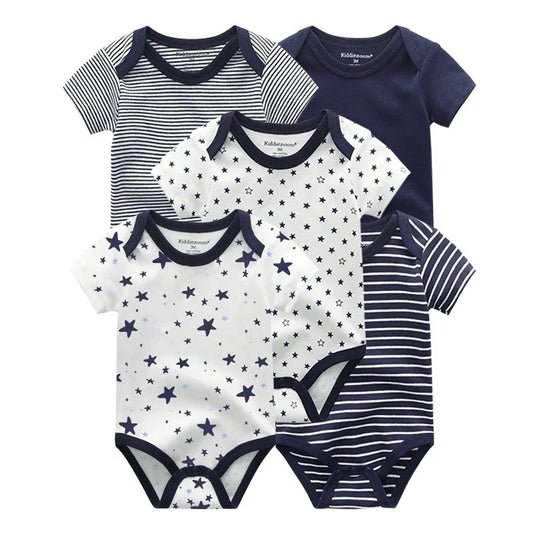 KiddieZoom Lot de 5 bodies en coton doux pour toutes les saisons