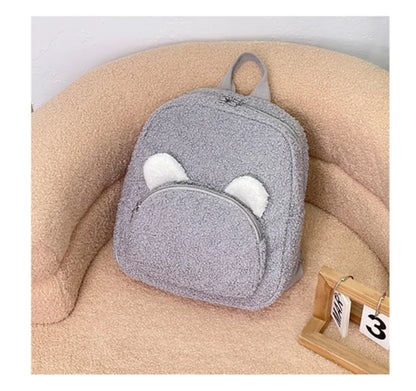 Pluchen rugzak met berenoren en casual chique stijl - BearLuxe™