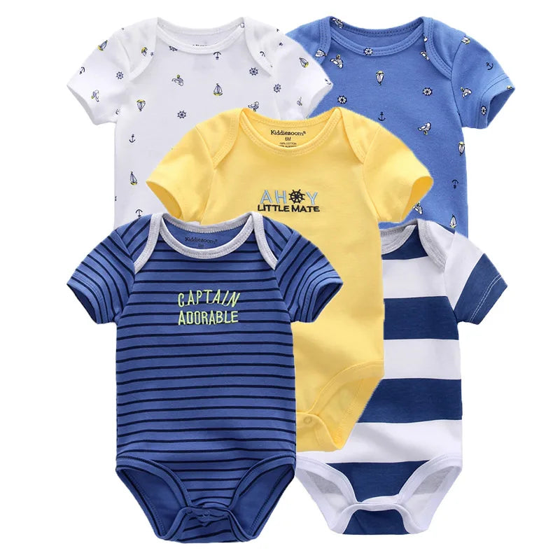 KiddieZoom 5-pack – Zachte katoenen body's voor alle seizoenen