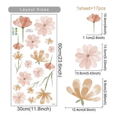 Boho Bienen &amp; Blumen Wandaufkleber fürs Kinderzimmer