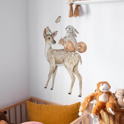 Pegatinas de pared de animales del bosque para habitación infantil