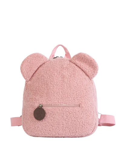 Pluchen rugzak met berenoren en casual chique stijl - BearLuxe™