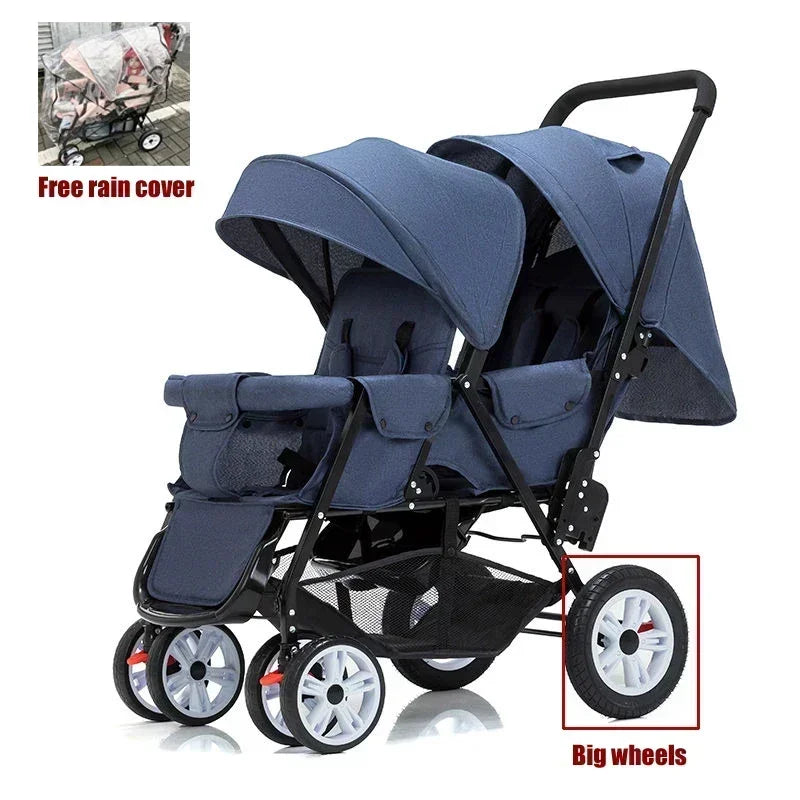 DuoMove Flex – Foldable Double Stroller with Front and Rear Seats