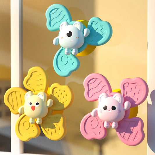 Educational Bath Spinner Toy with Suction Cup