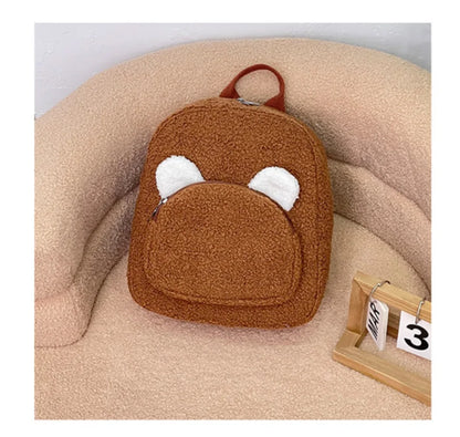 Pluchen rugzak met berenoren en casual chique stijl - BearLuxe™