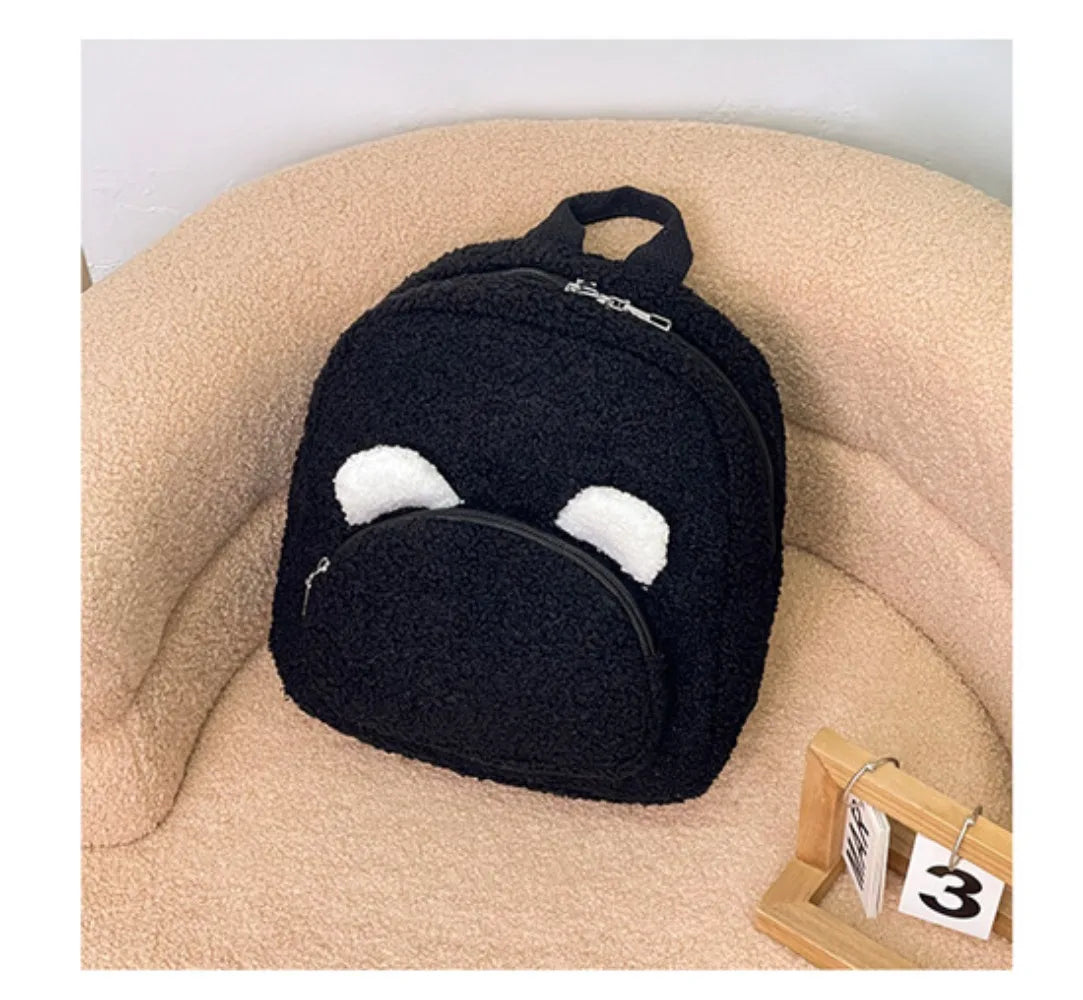 Pluchen rugzak met berenoren en casual chique stijl - BearLuxe™