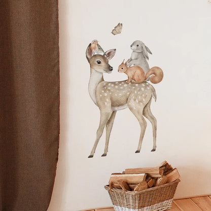 Pegatinas de pared de animales del bosque para habitación infantil
