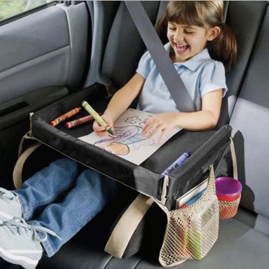 TravelPlay – Portable Waterproof Kids' Car Tray with Safety Sidewalls