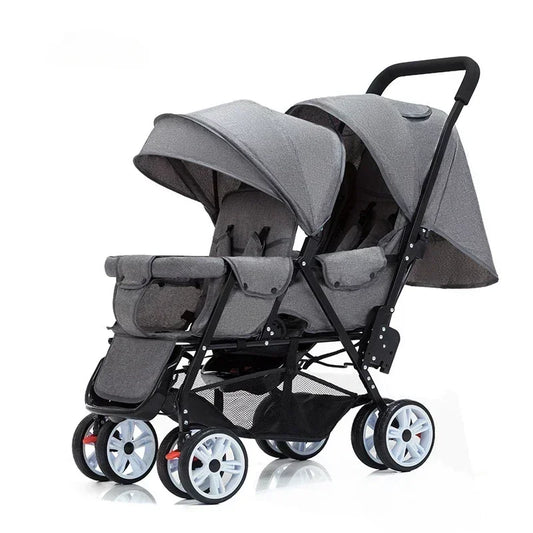 DuoMove Flex – Foldable Double Stroller with Front and Rear Seats