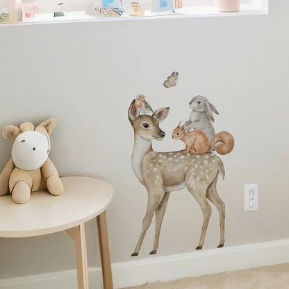 Pegatinas de pared de animales del bosque para habitación infantil