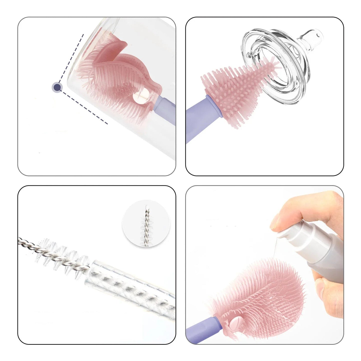 Draagbare babyflessenreinigingsset met organizer