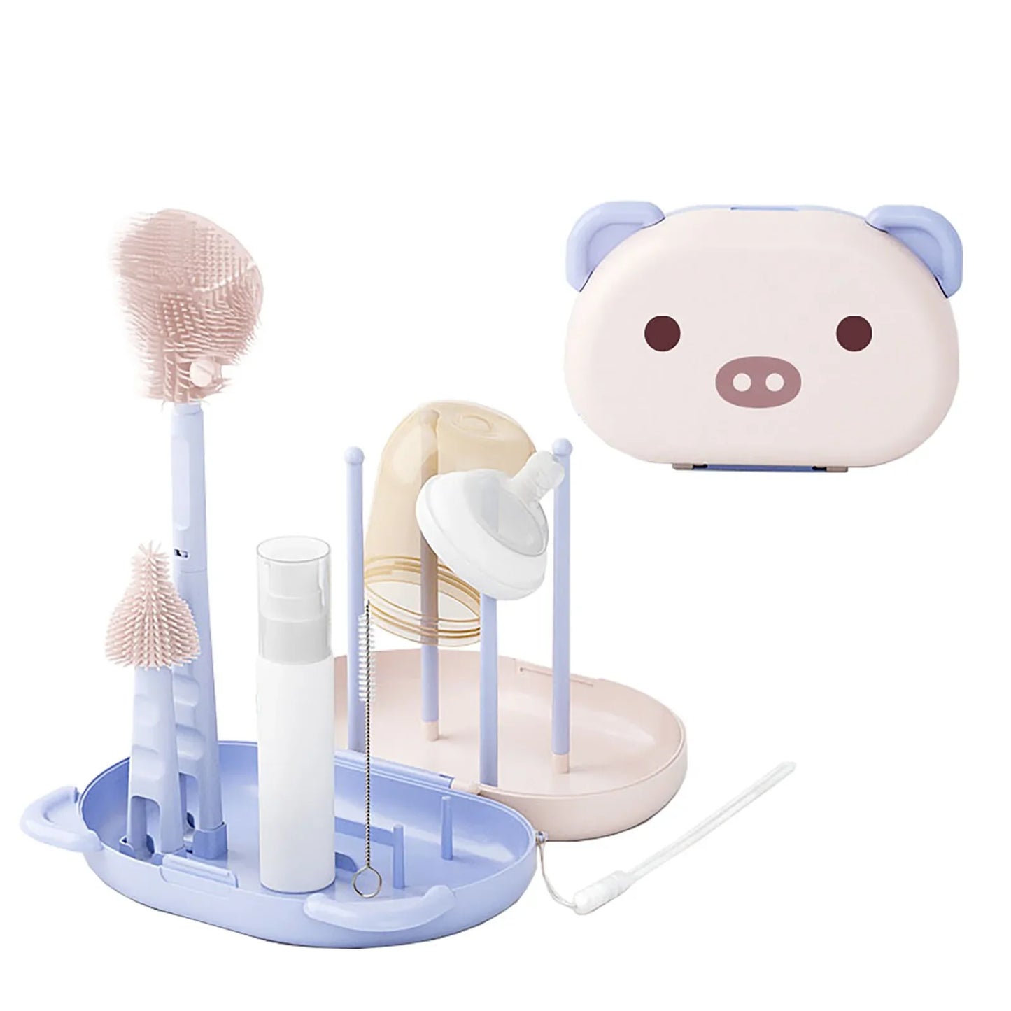 Draagbare babyflessenreinigingsset met organizer