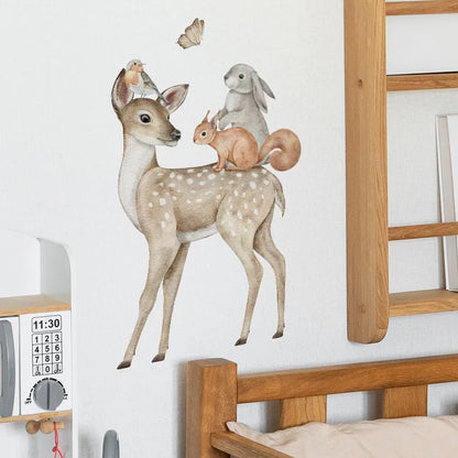 Pegatinas de pared de animales del bosque para habitación infantil