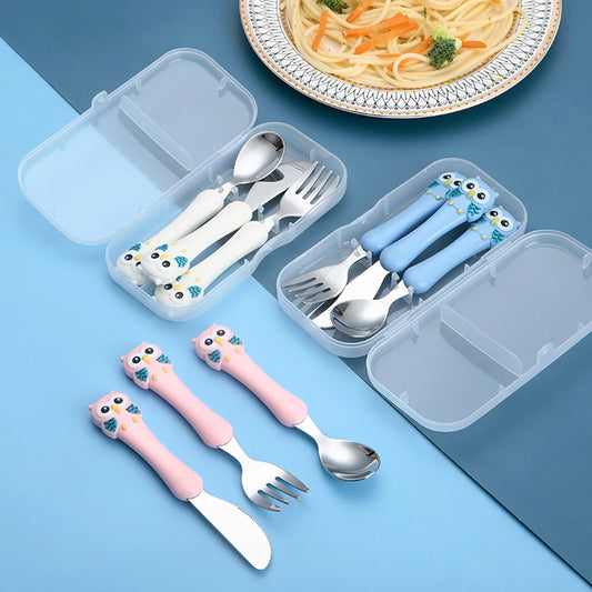 MiniMeal Set – Ensemble de couverts en acier inoxydable pour enfants, 3 pièces
