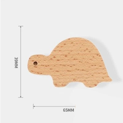Gancho de pared de madera maciza con forma de animal para niños